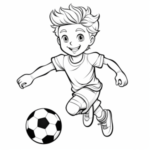 Footballers in action - Footballer in action coloring picture