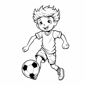 Footballers in action - Footballers in action - coloring picture for young sports fans