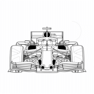 Formula 1 racing car - Formula 1 racing car coloring picture for kids