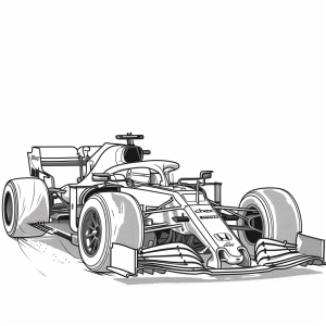 Formula 1 racing car - Formula 1 racing car coloring page