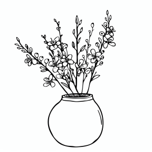 Forsythia - Forsythia in a pot coloring page