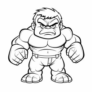 friendly Hulk - Angry gorilla coloring picture in comic style