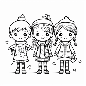 Friends - Friends at play coloring page