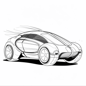 Futuristic concept car - Futuristic car coloring picture for kids