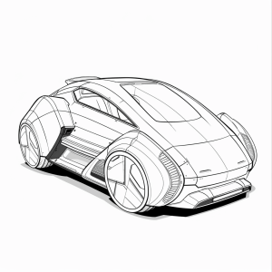 Futuristic concept car - Futuristic concept car coloring picture