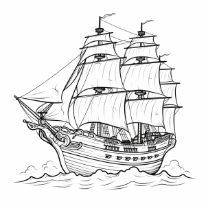 Galleon - Historical galleon to color in