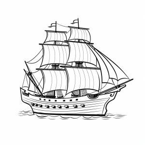 Galleon - Galleon ship coloring page