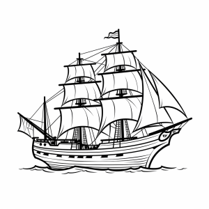 Galleon - Galleon coloring page: Discover the world of sailors!