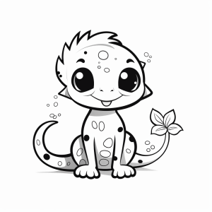 Gecko - Adorable gecko to color in