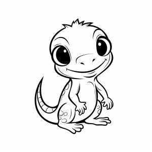 Gecko - Funny gecko coloring page