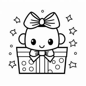 Gifts - Gift magic coloring page for kids