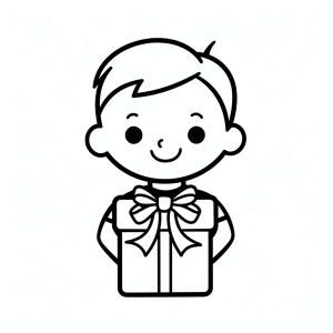 Gifts - Joy of giving coloring page