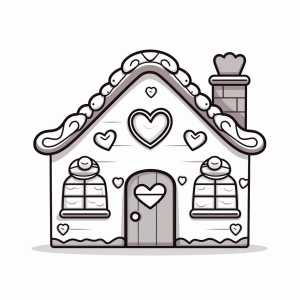 Gingerbread house - Magical gingerbread house coloring page