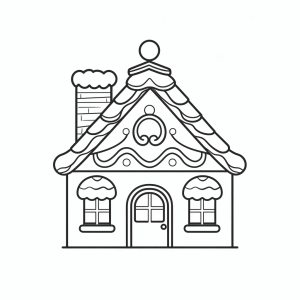 Gingerbread house - Gingerbread house coloring picture for children