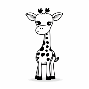 Giraffe - Cute giraffe to color in