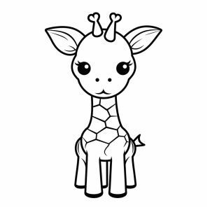 Giraffe - Cute giraffe coloring picture for children