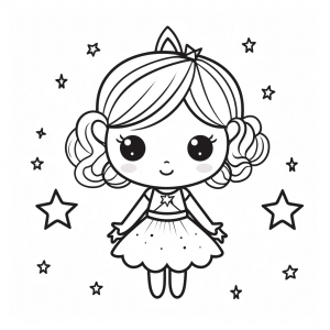 Glitter fairy - Glittering fairy coloring page