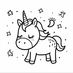 Glittering unicorn - Magical unicorn coloring experience