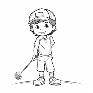 Golf - Happy golf coloring page for kids