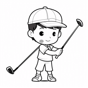 Golf - Golfer coloring picture for kids