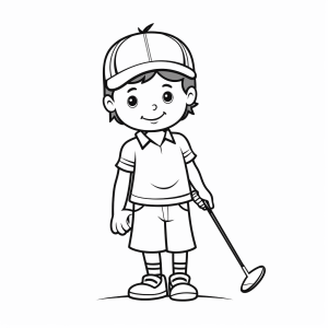 Golf - Little golfer coloring picture