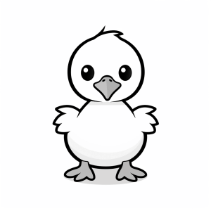 Goose - Adorable goose drawing - coloring page for kids