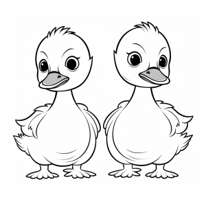 Goose - Happy gosling coloring page