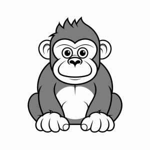 Gorilla - Friendly gorilla to color in