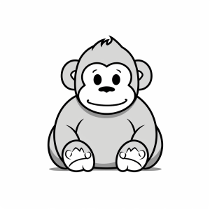 Gorilla - Friendly gorilla coloring page