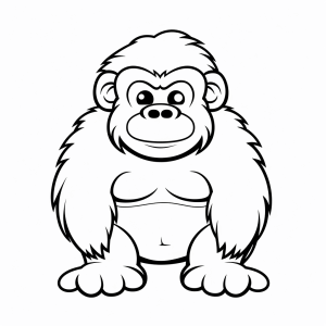 Gorilla - Gorilla coloring page for kids