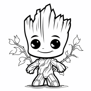 Groot - Galactic forest hero coloring page