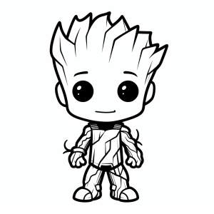 Groot - Galactic plant hero coloring picture