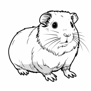 Guinea pig - Cute guinea pig coloring picture