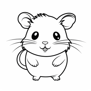 Hamster - Cuddly hamster coloring page