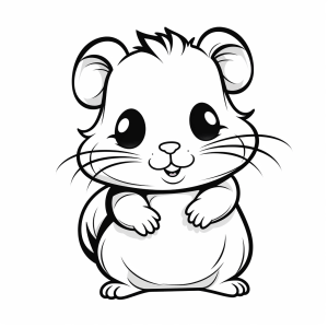 Hamster - Cute hamster coloring page