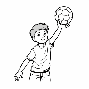 Handball - Handball player coloring picture for kids