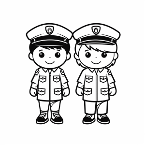 Handcuffs - Police uniform coloring page for kids