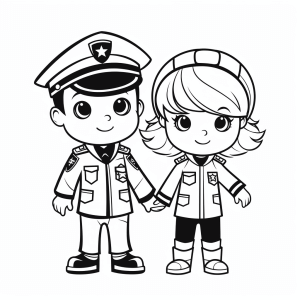 Handcuffs - Police friendship coloring page