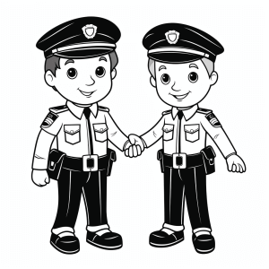 Handcuffs - Police friendship coloring page