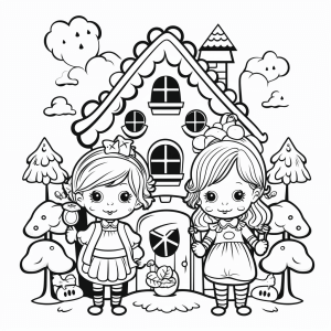 Hansel and Gretel - Hansel and Gretel fairy tale coloring picture