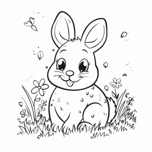 hare - Coloring picture Happy bunny