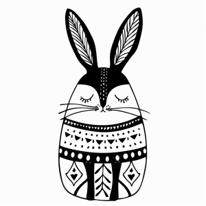 Hare's head - Rabbit head drawing to color in