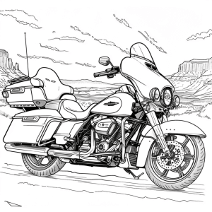 Harley-Davidson Electra Glide - Elektra glider motorcycle coloring page