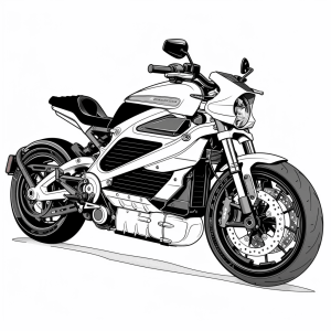 Harley-Davidson LiveWire - Harley-Davidson LiveWire electric motorcycle to color in