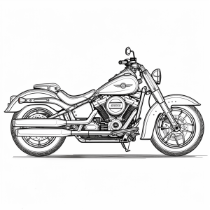 Harley-Davidson Softail - Harley-Davidson Softail coloring page for kids