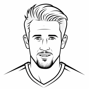 Harry Kane - Coloring picture soccer player portrait