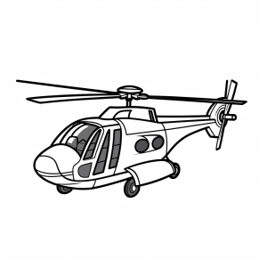 Helicopter in flight - Flying helicopter coloring page