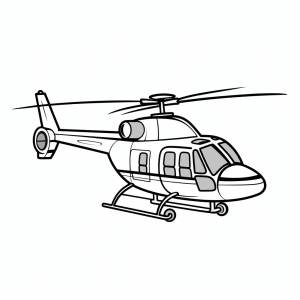 Helicopter in flight - Helicopter in flight coloring page