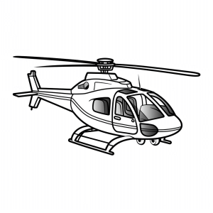 Helicopter in flight - Helicopter in flight coloring page