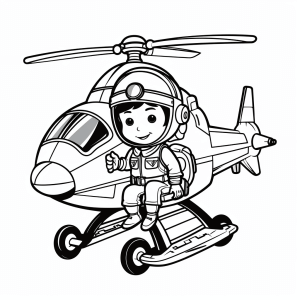 Helicopter pilot - Helicopter pilot to color in